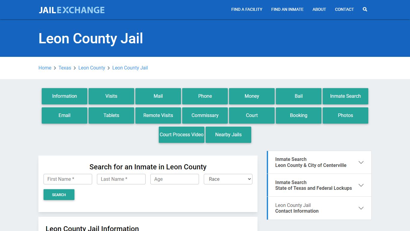 Leon County Jail Roster Lookup, TX, Inmate Search - Jail Exchange